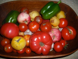 Bowl of heirloom tomatoes